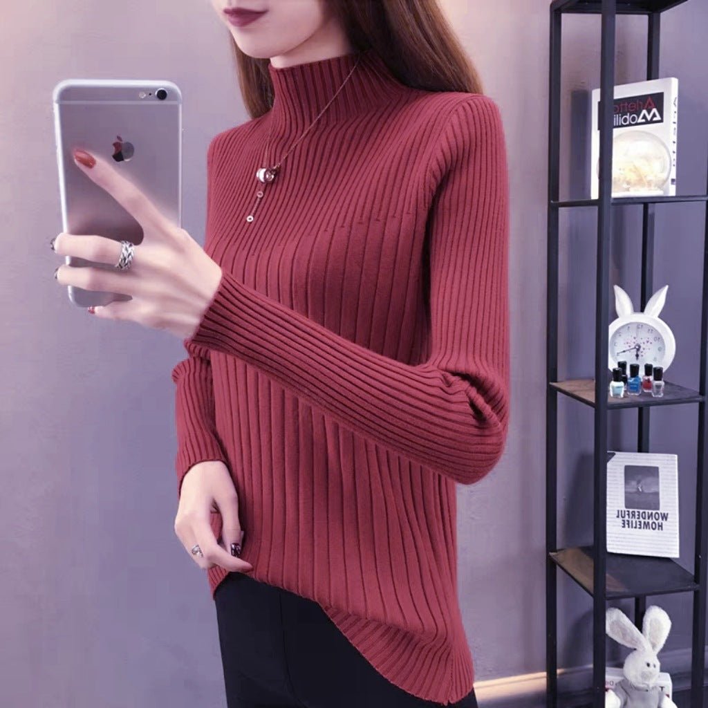 Slim Semi-Turtleneck Pullover