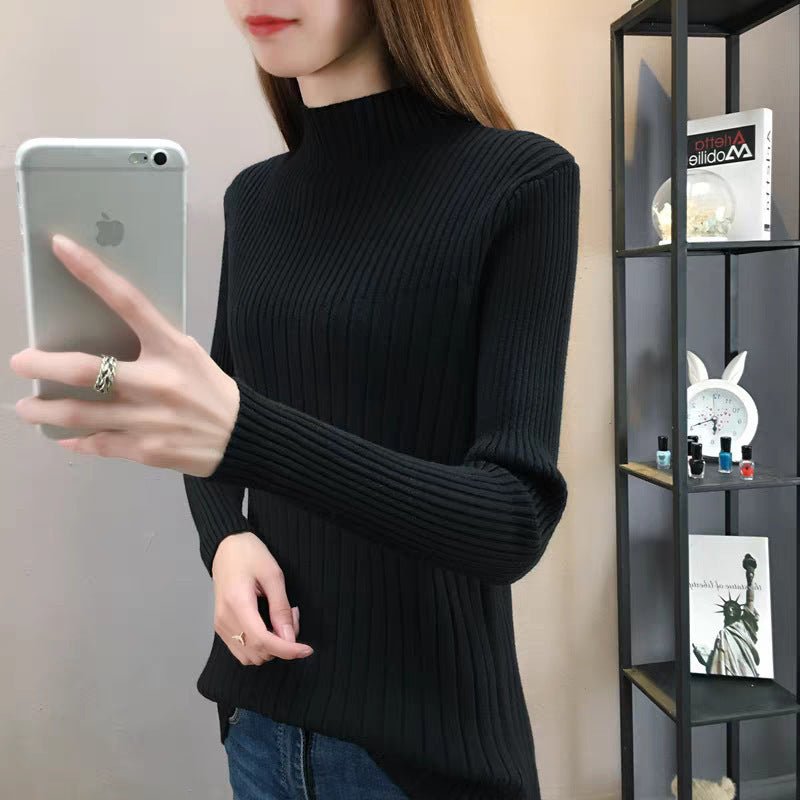 Slim Semi-Turtleneck Pullover