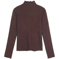 Slim Crimped Semi-Turtleneck Top