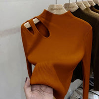 Slim Semi-Turtleneck Core-Spun Pullover (3335)