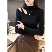 Slim Semi-Turtleneck Core-Spun Pullover (3335)