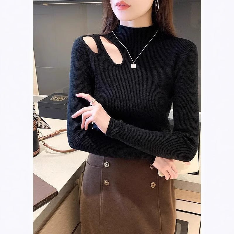 Slim Semi-Turtleneck Core-Spun Pullover (3335)