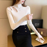 Slim Semi-Turtleneck Core-Spun Pullover (3335)