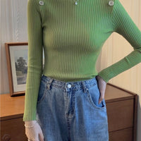 Slim Semi-Turtleneck Commuter Pullover