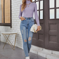 Ribbed Turtleneck Workwear Sweater