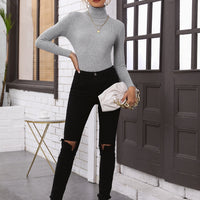 Ribbed Turtleneck Workwear Sweater