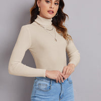 Ribbed Turtleneck Workwear Sweater