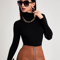 Ribbed Turtleneck Workwear Sweater