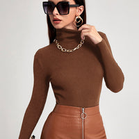 Ribbed Turtleneck Workwear Sweater