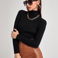 Ribbed Turtleneck Workwear Sweater