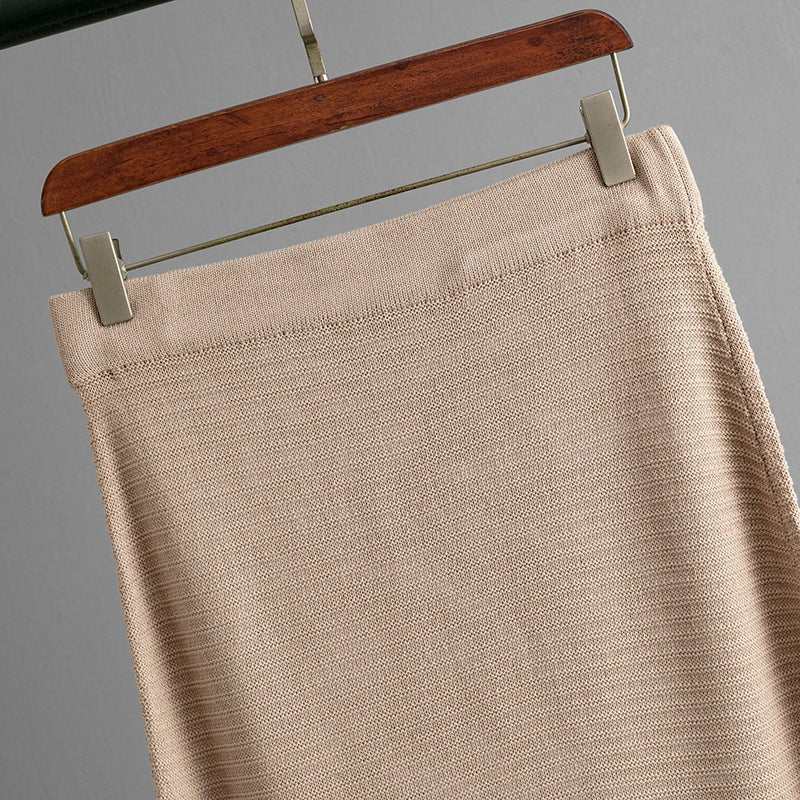 Slim Hollow Vest & Slit Skirt Set