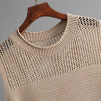 Slim Hollow Vest & Slit Skirt Set