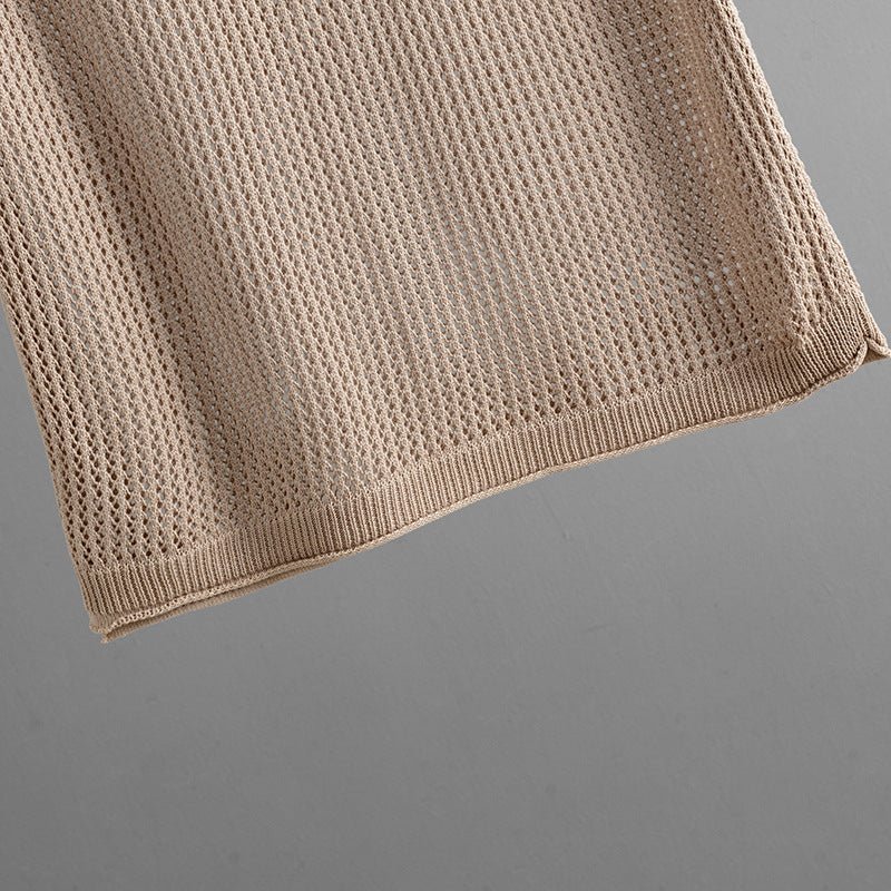 Slim Hollow Vest & Slit Skirt Set