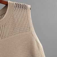 Slim Hollow Vest & Slit Skirt Set