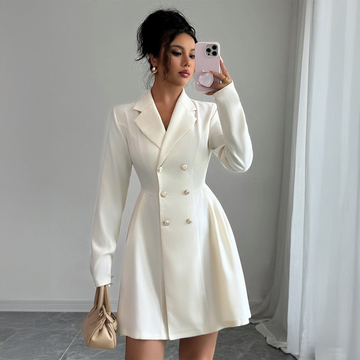 Apricot DB Blazer Dress