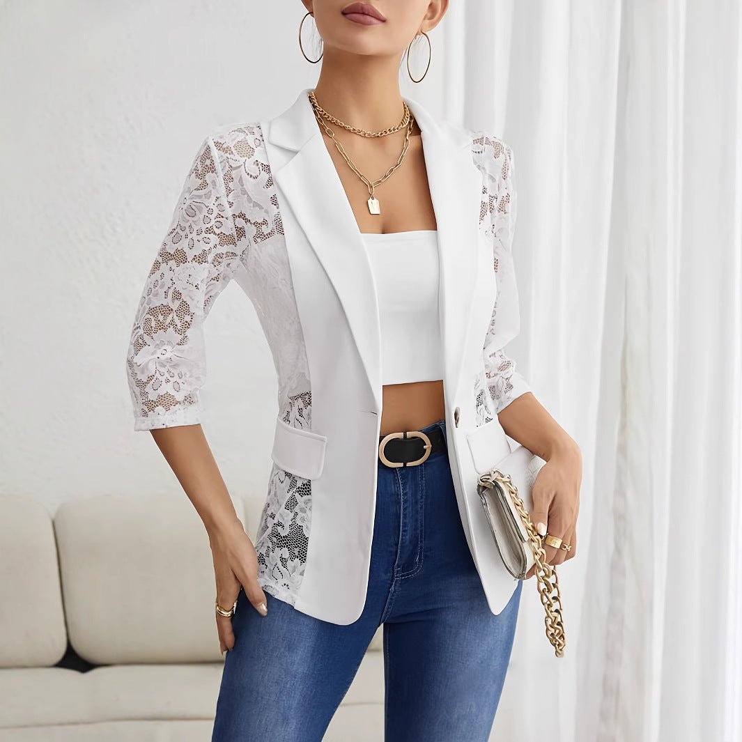 Lace Splicing Small Blazer