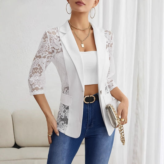 Lace Splicing Small Blazer