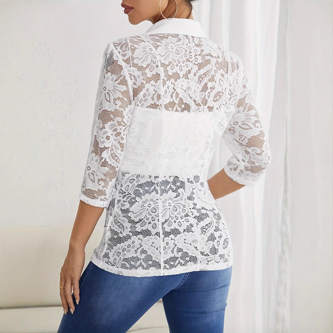 Lace Splicing Small Blazer