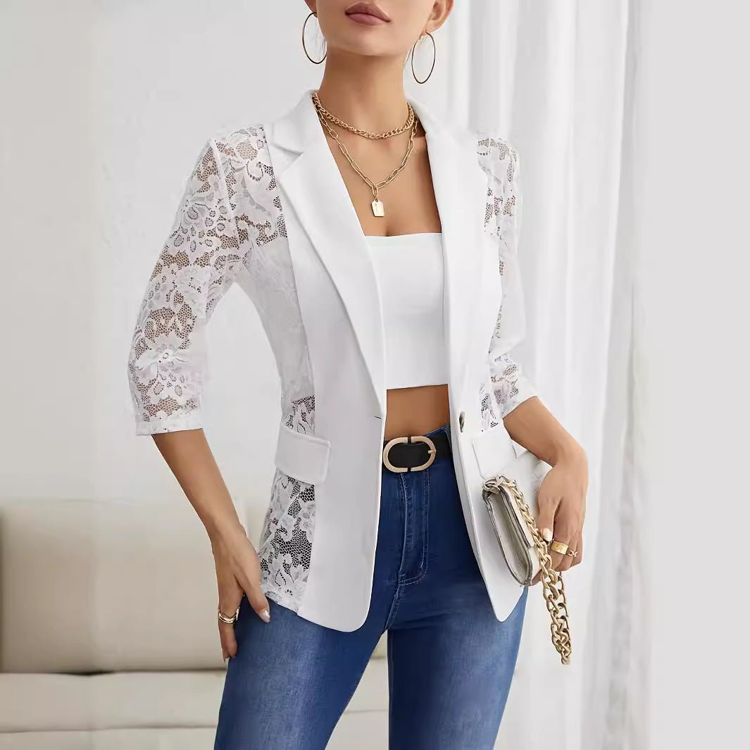 Lace Splicing Small Blazer