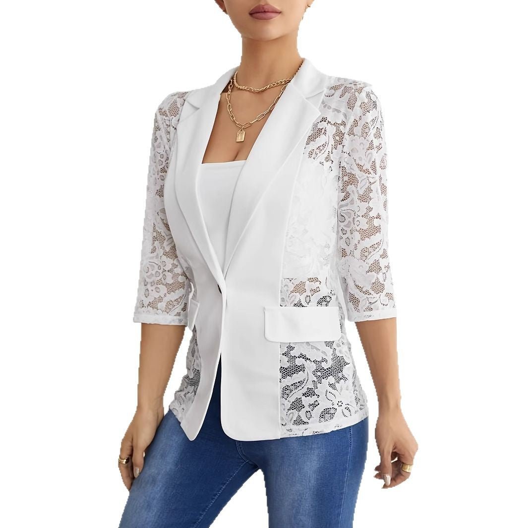 Lace Splicing Small Blazer
