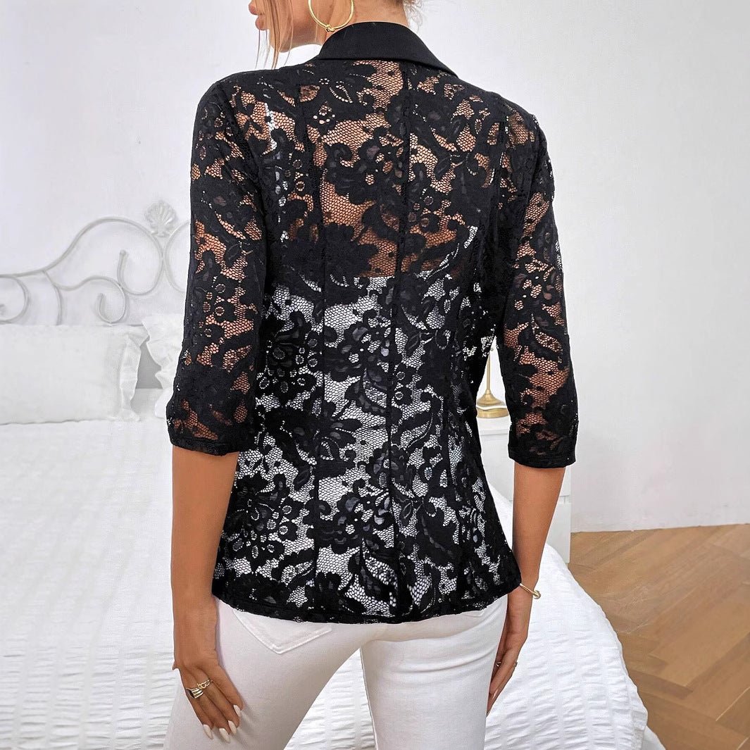 Lace Splicing Small Blazer