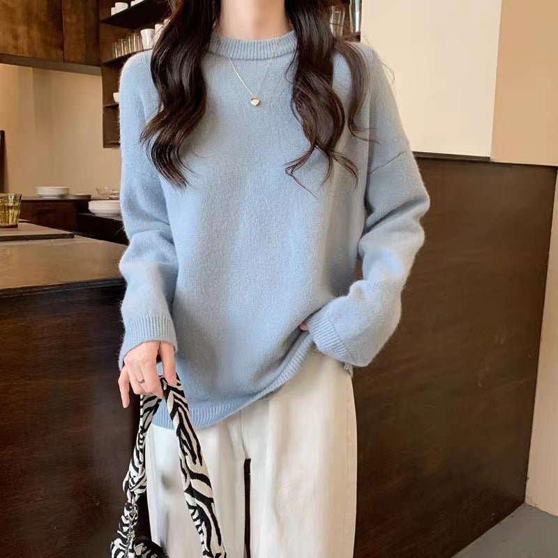 Loose Soft Solid Knit Pullover