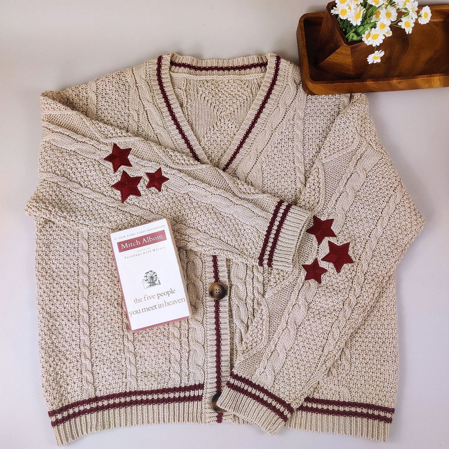 Solid Batwing Single-Breasted Cardigan