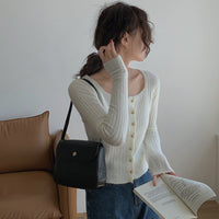 Slim Fit Square Collar Cardigan