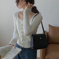 Slim Fit Square Collar Cardigan