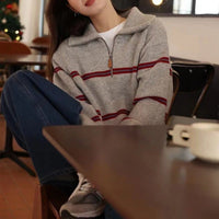 Striped/Checked Casual Pullover