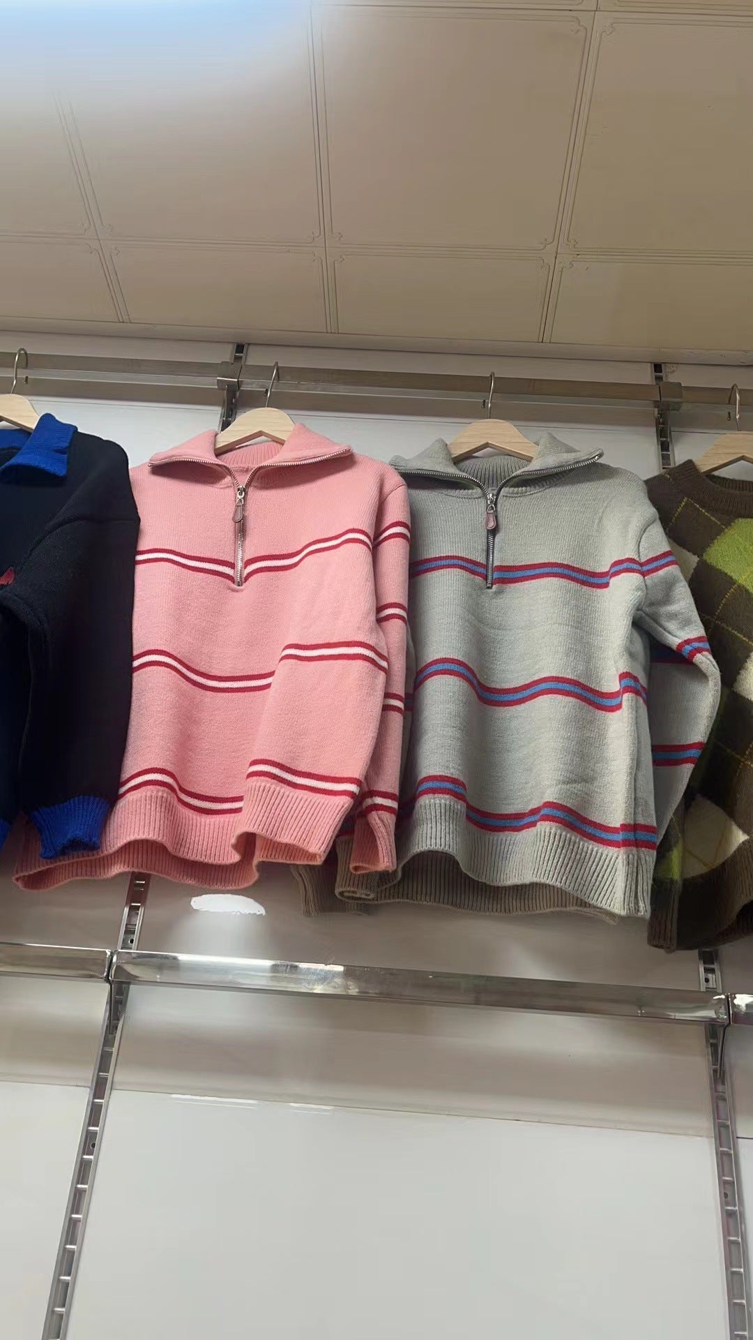 Striped/Checked Casual Pullover