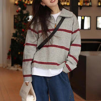 Striped/Checked Casual Pullover