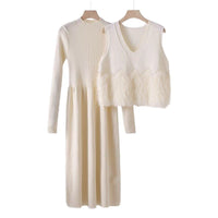 Mid-Long Knit Sweater & Skirt Set