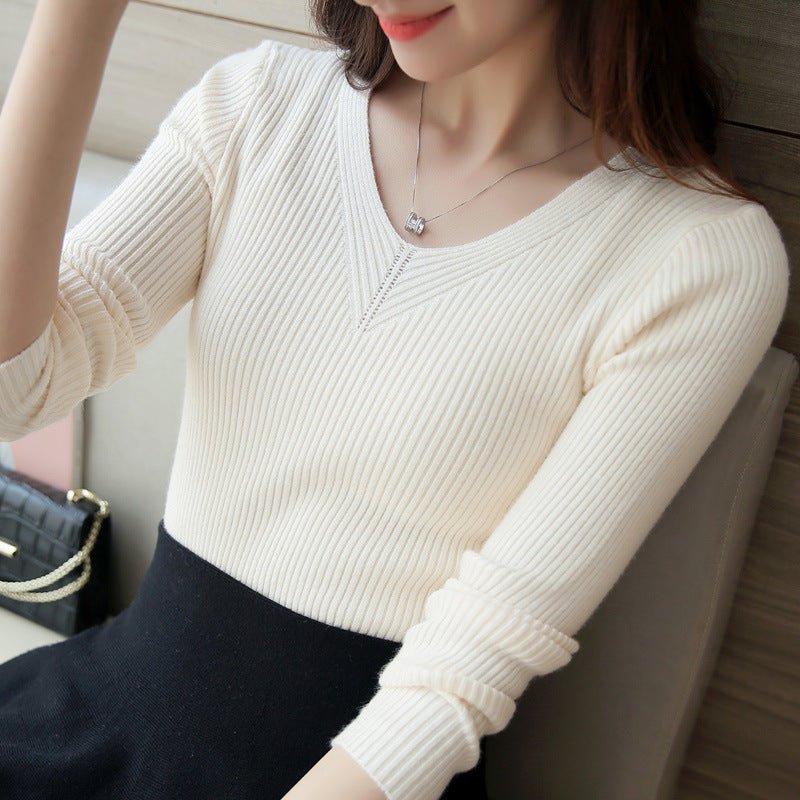 Slim V-Neck Core-Spun Pullover (1012)