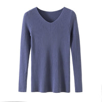 Slim V-Neck Core-Spun Pullover (1012)