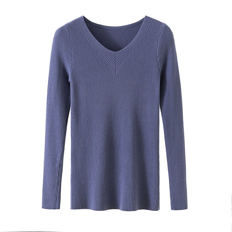 Slim V-Neck Core-Spun Pullover (1012)