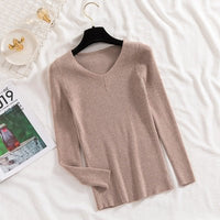 Slim V-Neck Core-Spun Pullover (1012)