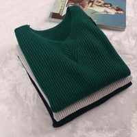 Slim V-Neck Core-Spun Pullover (1012)