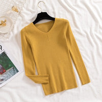 Slim V-Neck Core-Spun Pullover (1012)