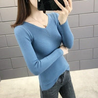 Slim V-Neck Core-Spun Pullover (1012)