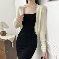 Thin Tencel Rough Edge Shawl Cardigan