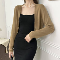 Thin Tencel Rough Edge Shawl Cardigan