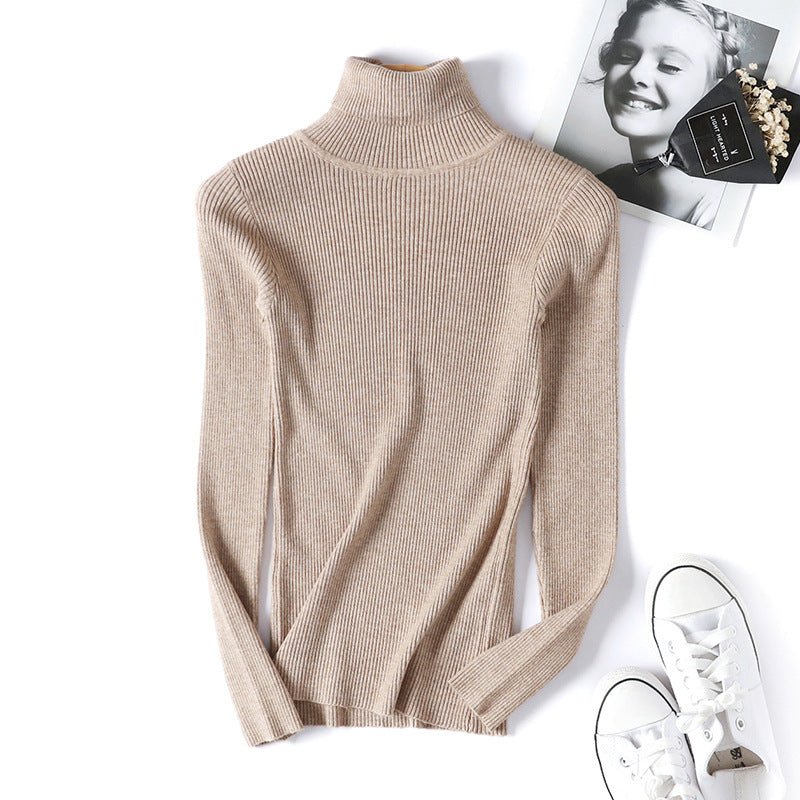 Slim Solid Turtleneck Pullover