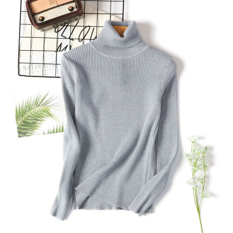 Slim Solid Turtleneck Pullover