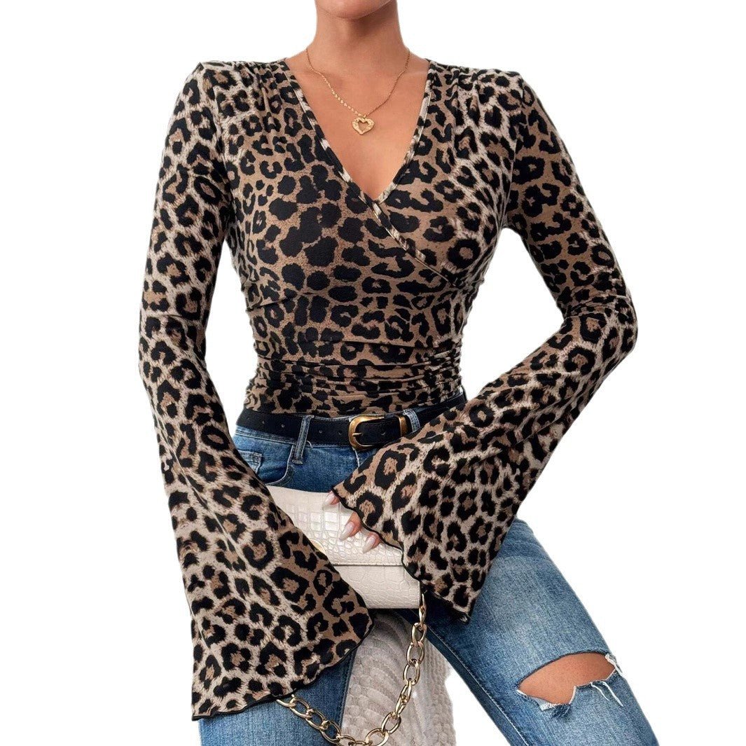 Slim S-xy V-Neck Horn Sleeve Top