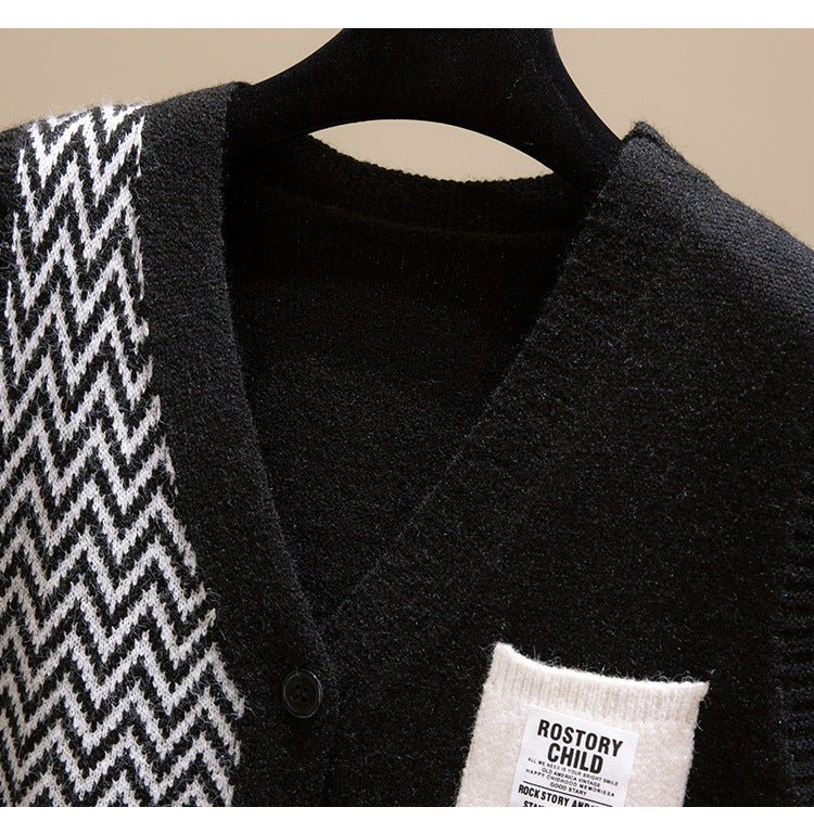 V-Neck Sleeveless Knit Vest Cardigan