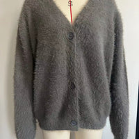 Loose Solid V-Neck Cardigan