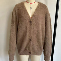 Loose Solid V-Neck Cardigan