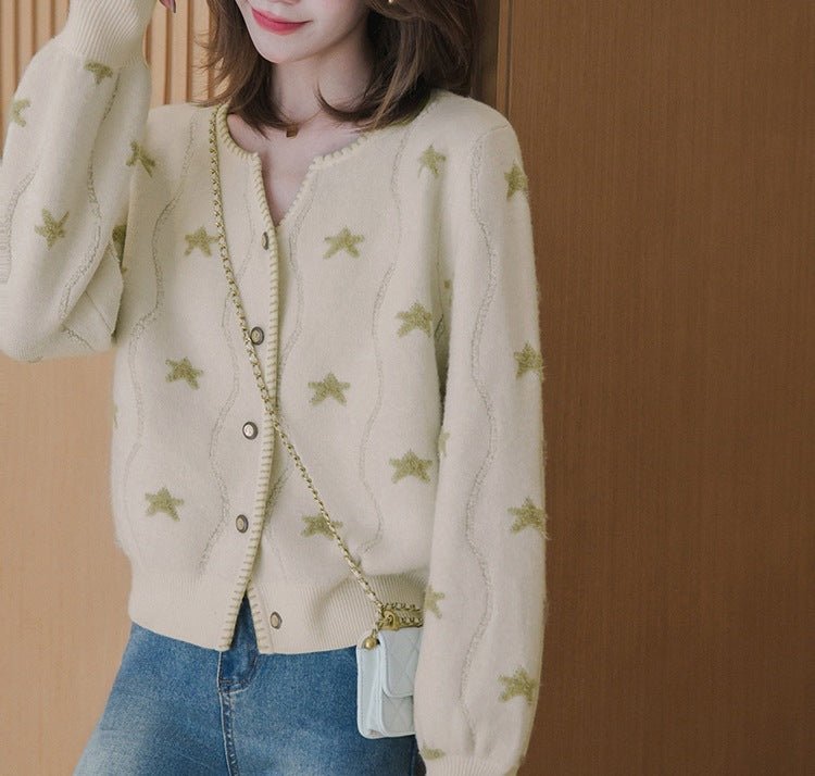 Purple Star V-Neck Cardigan