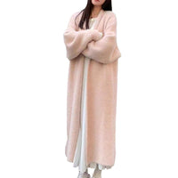 Loose Thick White Mink Fleece Cardigan